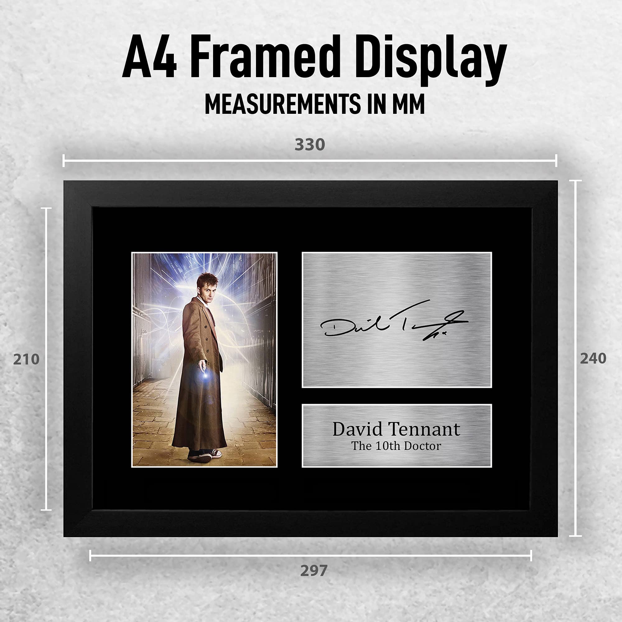 HWC Trading FR David Tennant Gift Signed FRAMED A4 Printed